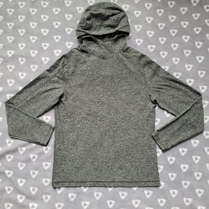 Lululemon Women's Sz M Heather Gray Hooded Turtleneck Athletic Pullover